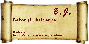 Bakonyi Julianna névjegykártya