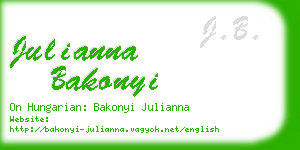 julianna bakonyi business card
